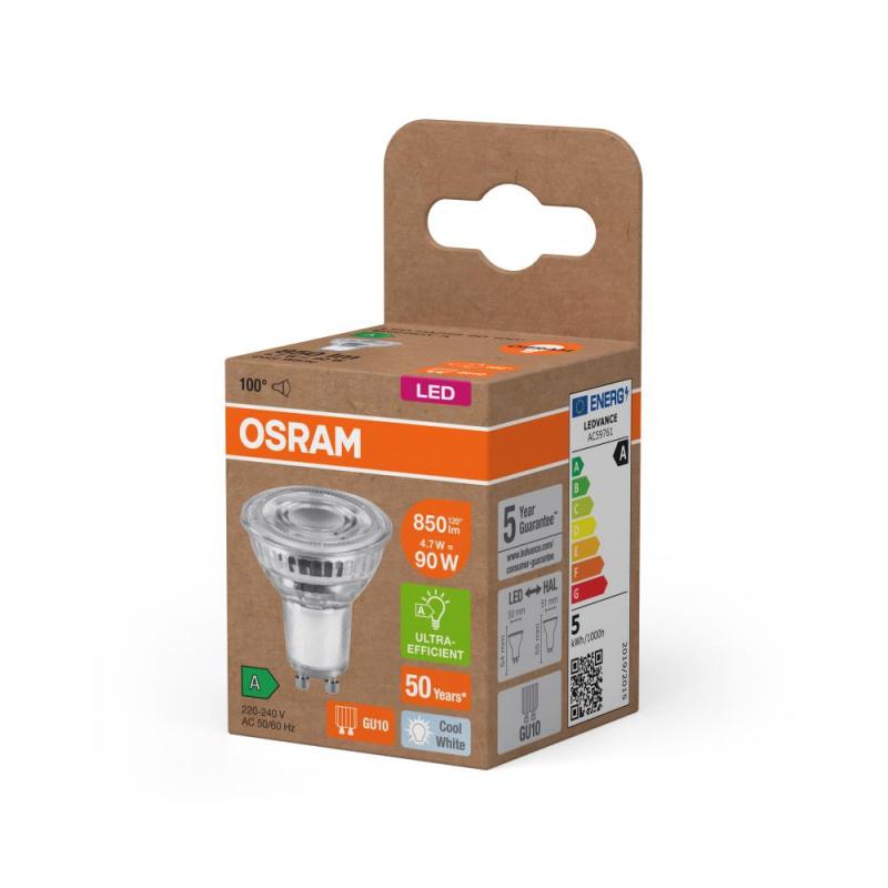6er Pack Osram GU10 PAR16 LED Strahler STAR besonders effizient 100° 4,7W wie 90W 4000K neutralweißes Licht - Sehr gute Energieeffizienz  breiter Winkel